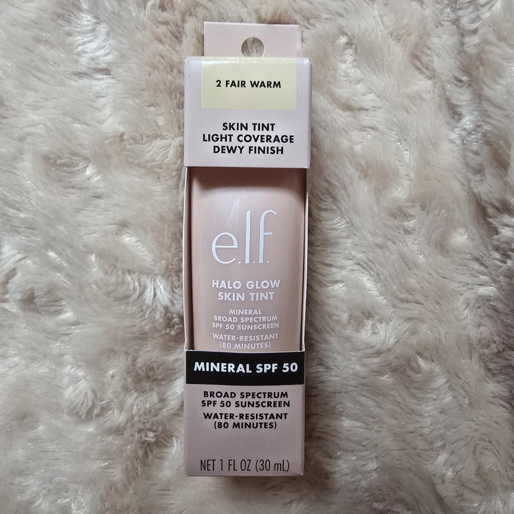 e.l.f. Halo Glow Skin Tint SPF 50 Shade 2 FAIR WARM 1 oz/30 ml NIB EXP 01/2027